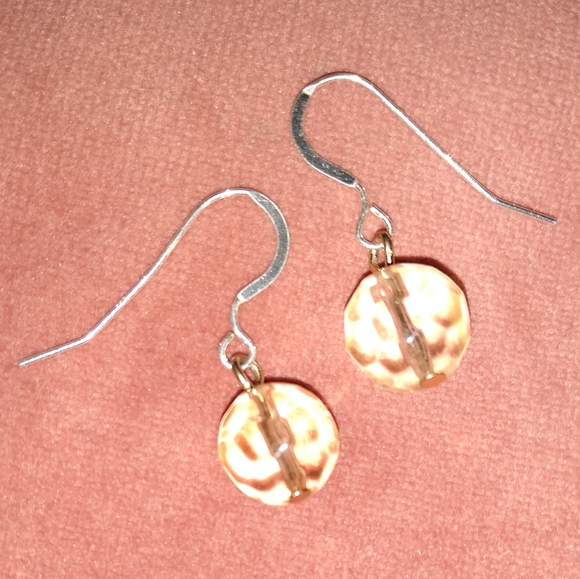 Solid 925 REAL Sterling Silver Wires Faceted Sparkle Beads Charm Earrings New - Picture 4 of 5